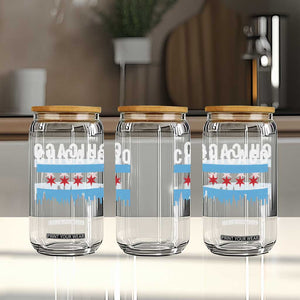 Vintage Chicago City Skyline Flag Glass Can TS14 Print Your Wear