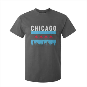 Vintage Chicago City Skyline Flag T Shirt For Kid TS14 Dark Heather Print Your Wear