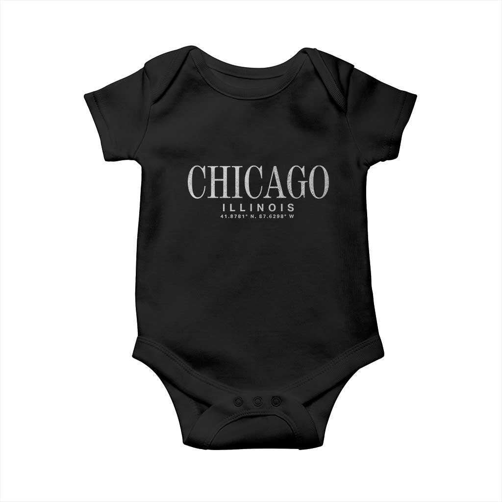Chicago Illinois IL Est 1837 Vintage Travel Souvenir Baby Onesie TS14 Black Print Your Wear