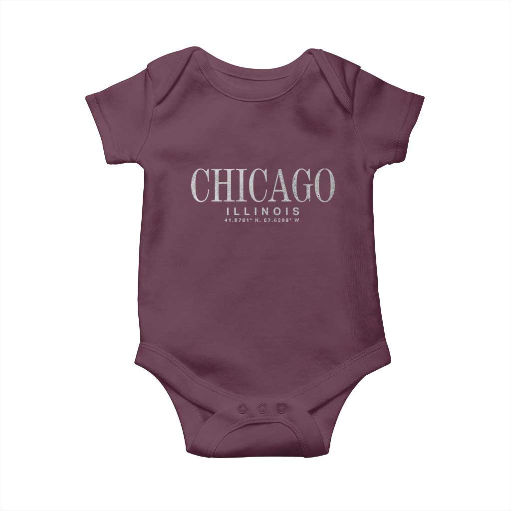 Chicago Illinois IL Est 1837 Vintage Travel Souvenir Baby Onesie TS14 Maroon Print Your Wear