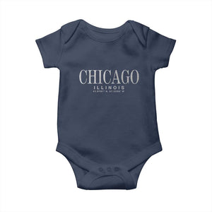 Chicago Illinois IL Est 1837 Vintage Travel Souvenir Baby Onesie TS14 Navy Print Your Wear