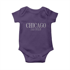 Chicago Illinois IL Est 1837 Vintage Travel Souvenir Baby Onesie TS14 Purple Print Your Wear