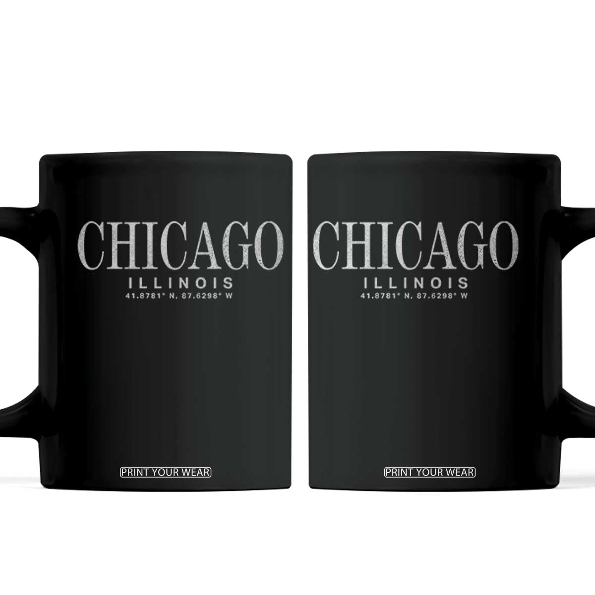 Chicago Illinois IL Est 1837 Vintage Travel Souvenir Coffee Mug TS14 Black Print Your Wear
