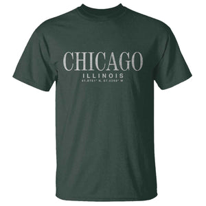 Chicago Illinois IL Est 1837 Vintage Travel Souvenir T Shirt TS14 Dark Forest Green Print Your Wear