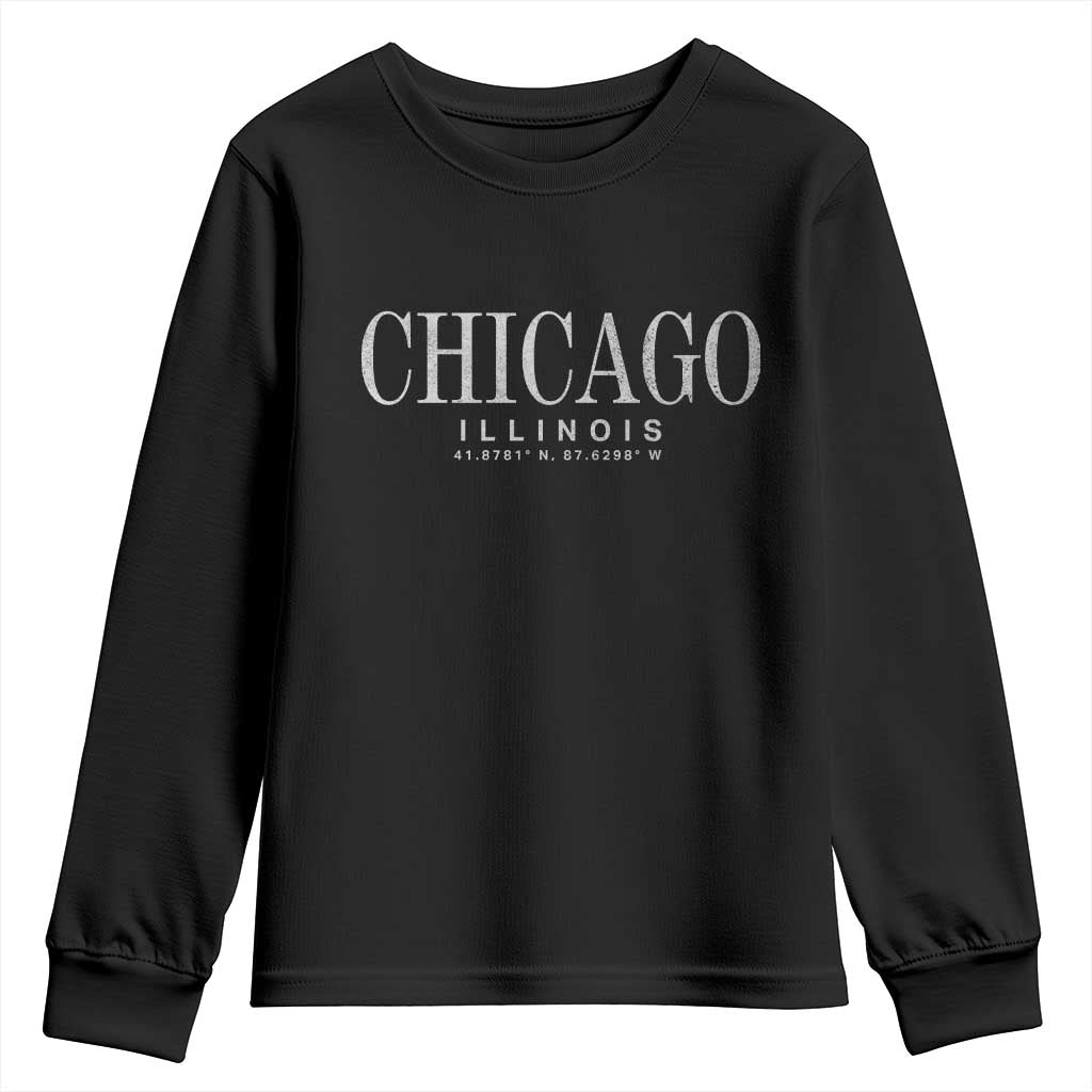 Chicago Illinois IL Est 1837 Vintage Travel Souvenir Youth Sweatshirt TS14 Black Print Your Wear