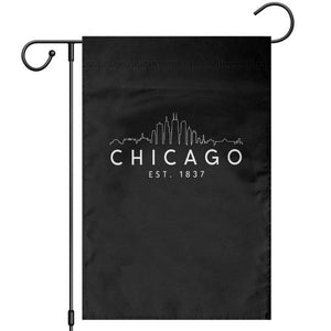 Chicago Downtown Skyline Minimalist Illinois Souvenir Garden Flag TS14 Black Print Your Wear