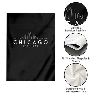Chicago Downtown Skyline Minimalist Illinois Souvenir Garden Flag TS14 Print Your Wear