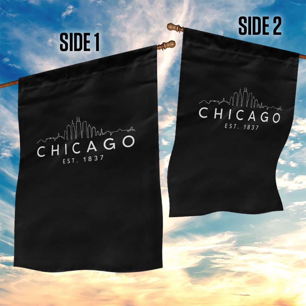 Chicago Downtown Skyline Minimalist Illinois Souvenir Garden Flag TS14 Print Your Wear
