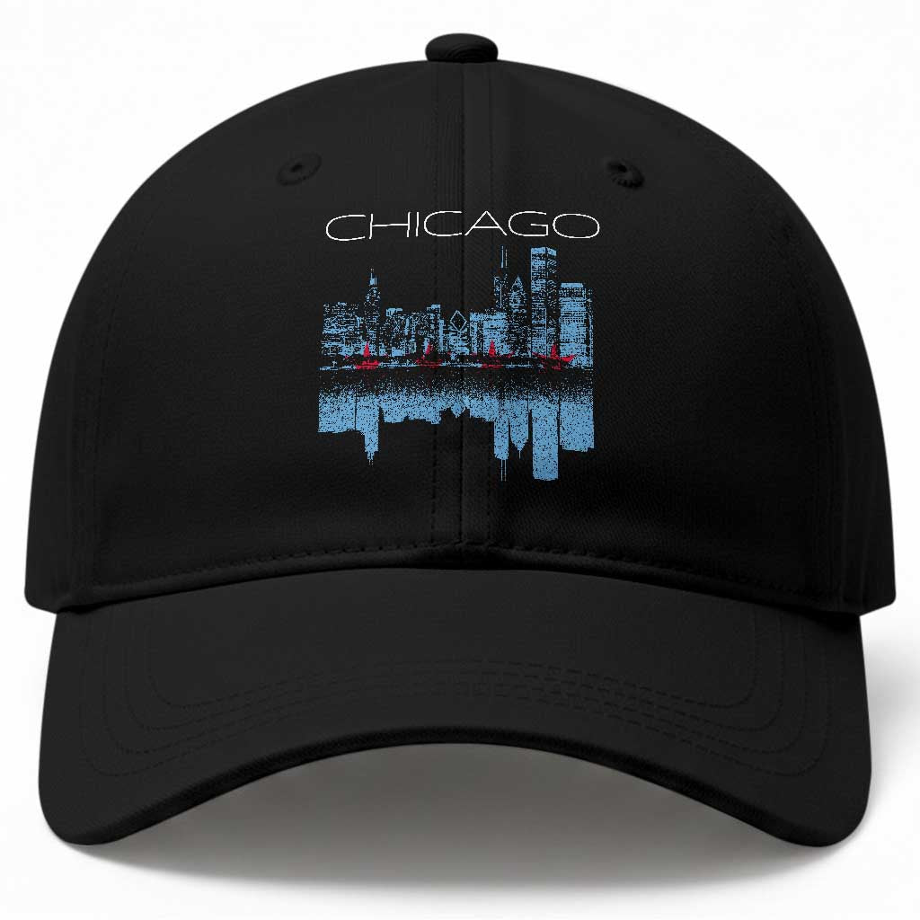 Chicago City Skyline Night Lights Baseball Cap TS14 Print Your Wear