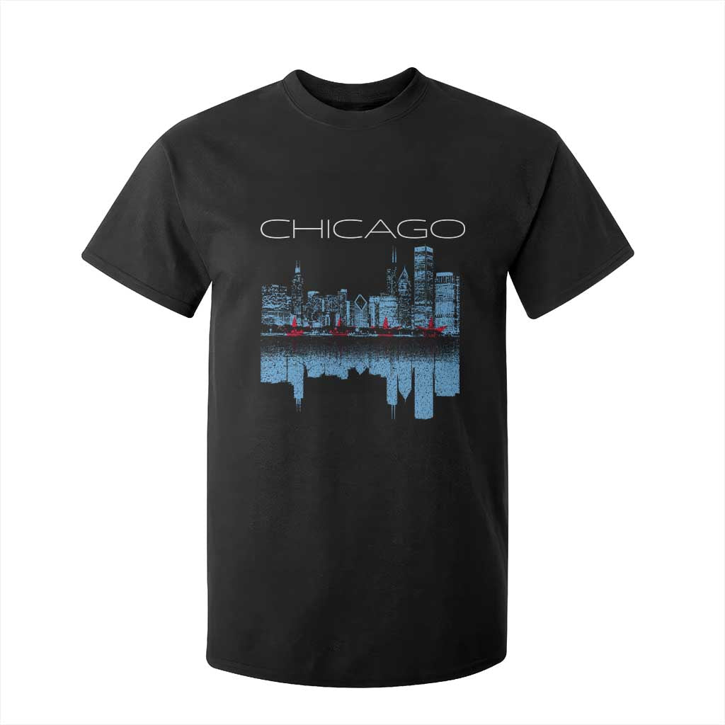 Chicago City Skyline Night Lights T Shirt For Kid TS14 Black Print Your Wear