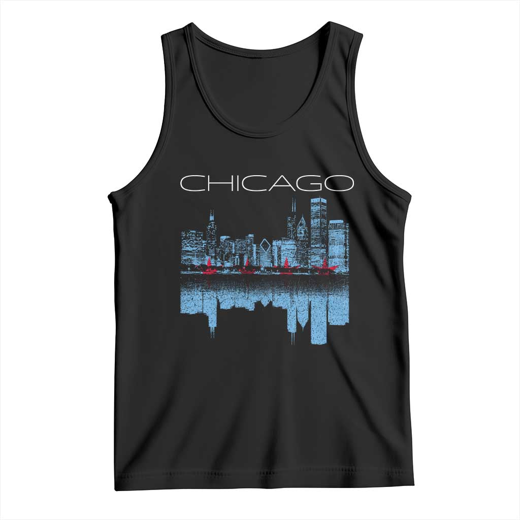 Chicago City Skyline Night Lights Tank Top TS14 Black Print Your Wear