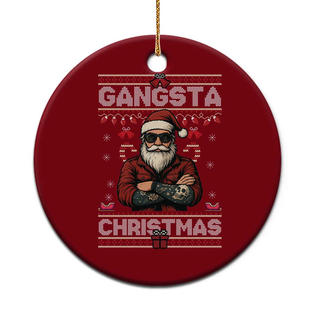 Gangster Santa Claus Hip Hop Rap Christmas Cool Ceramic Ornament TS14 1pc Red Print Your Wear
