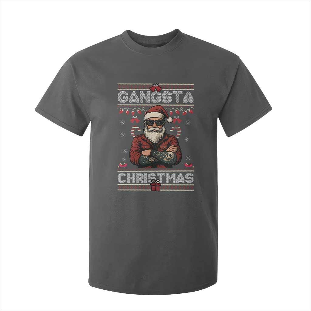 Gangster Santa Claus Hip Hop Rap Christmas Cool T Shirt For Kid TS14 Dark Heather Print Your Wear