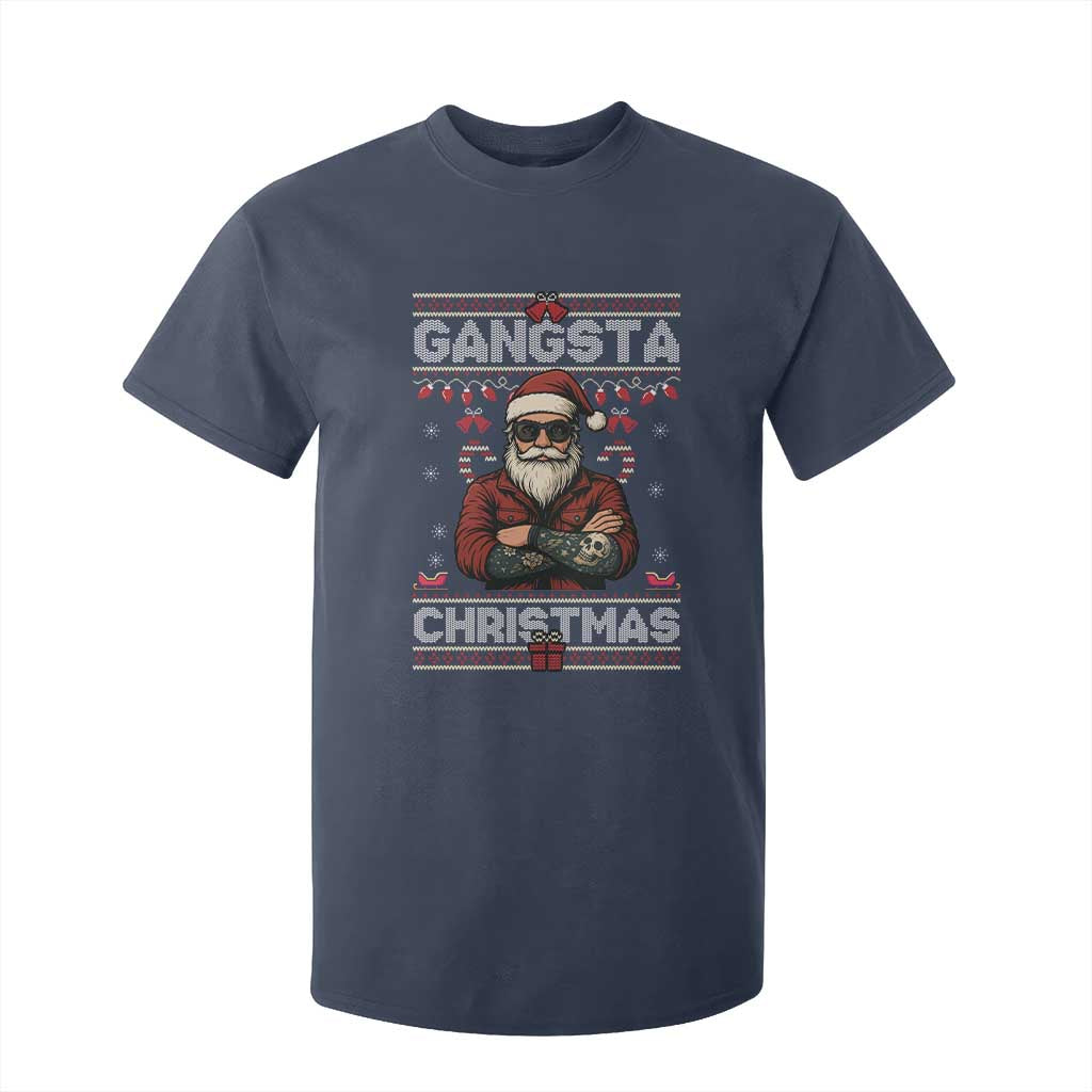 Gangster Santa Claus Hip Hop Rap Christmas Cool T Shirt For Kid TS14 Navy Print Your Wear