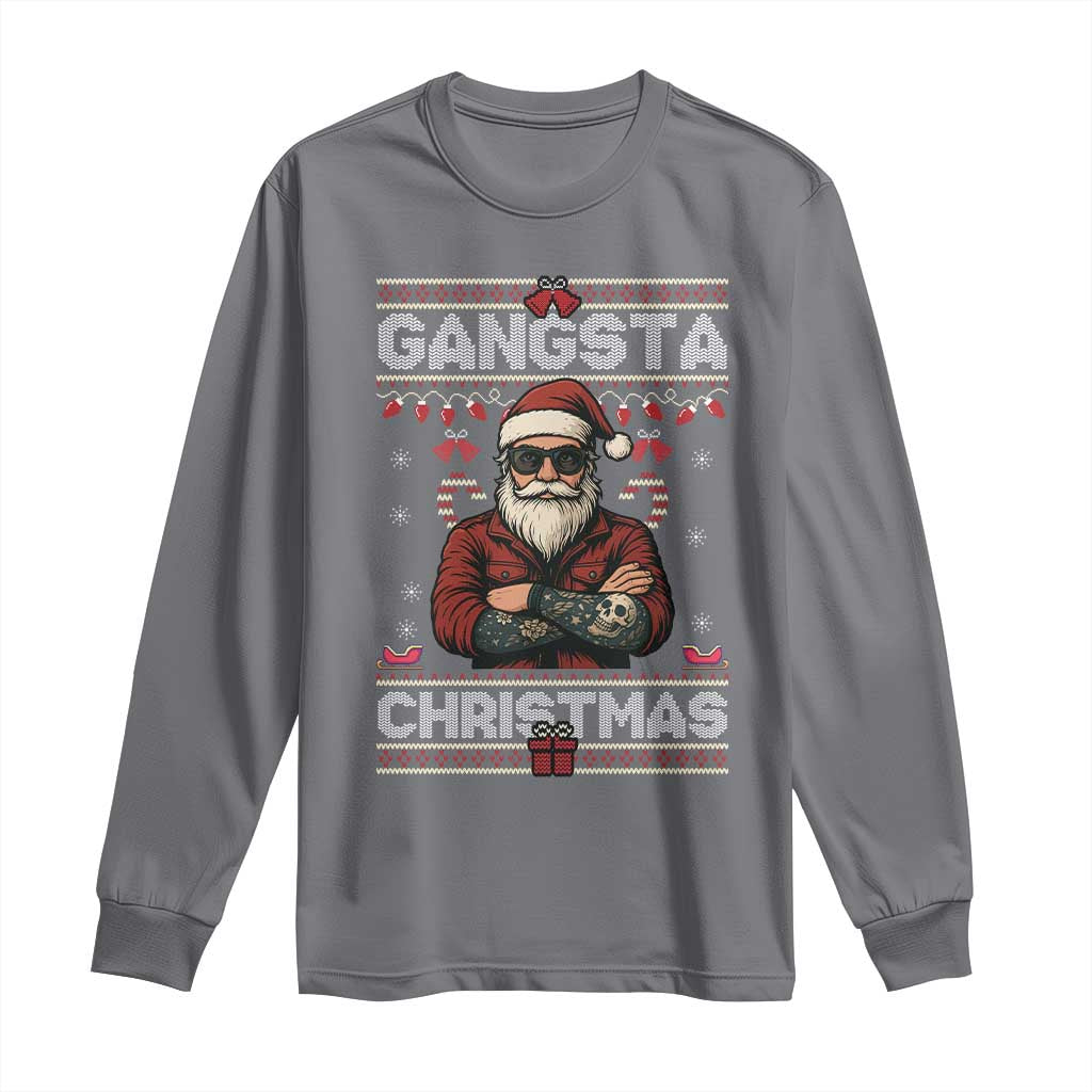Gangster Santa Claus Hip Hop Rap Christmas Cool Long Sleeve Shirt TS14 Charcoal Print Your Wear