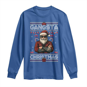 Gangster Santa Claus Hip Hop Rap Christmas Cool Long Sleeve Shirt TS14 Royal Blue Print Your Wear