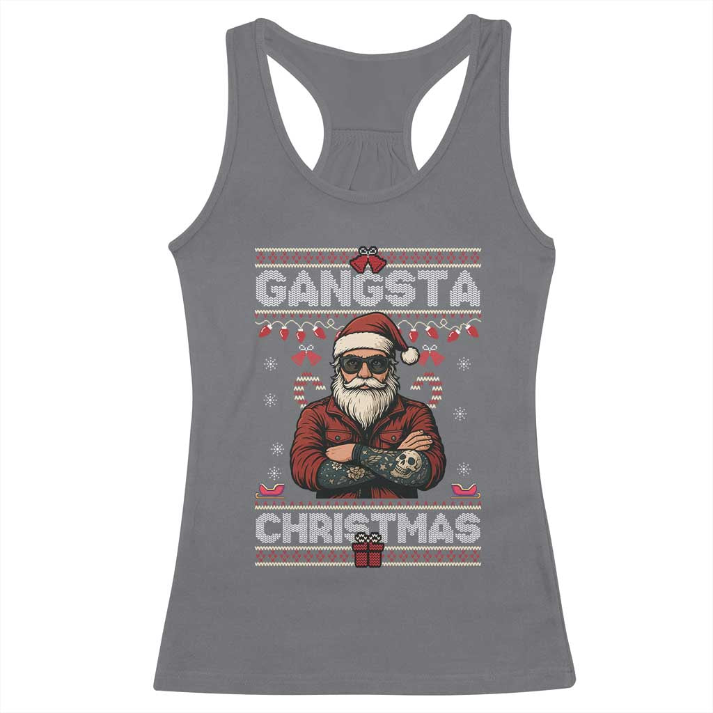 Gangster Santa Claus Hip Hop Rap Christmas Cool Racerback Tank Top TS14 Charcoal Print Your Wear