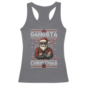 Gangster Santa Claus Hip Hop Rap Christmas Cool Racerback Tank Top TS14 Charcoal Print Your Wear