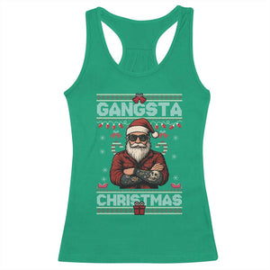 Gangster Santa Claus Hip Hop Rap Christmas Cool Racerback Tank Top TS14 Irish Green Print Your Wear