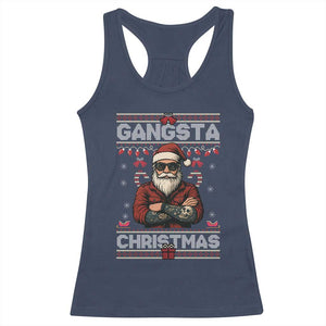 Gangster Santa Claus Hip Hop Rap Christmas Cool Racerback Tank Top TS14 Navy Print Your Wear