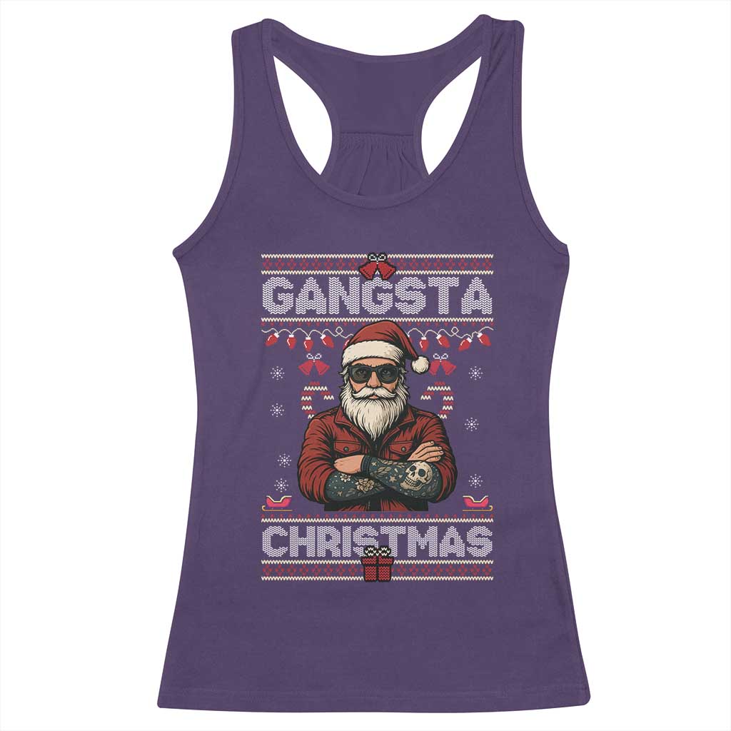 Gangster Santa Claus Hip Hop Rap Christmas Cool Racerback Tank Top TS14 Purple Print Your Wear