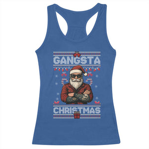 Gangster Santa Claus Hip Hop Rap Christmas Cool Racerback Tank Top TS14 Royal Blue Print Your Wear