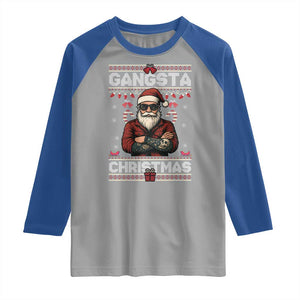 Gangster Santa Claus Hip Hop Rap Christmas Cool Raglan Shirt TS14 Sport Gray Royal Print Your Wear