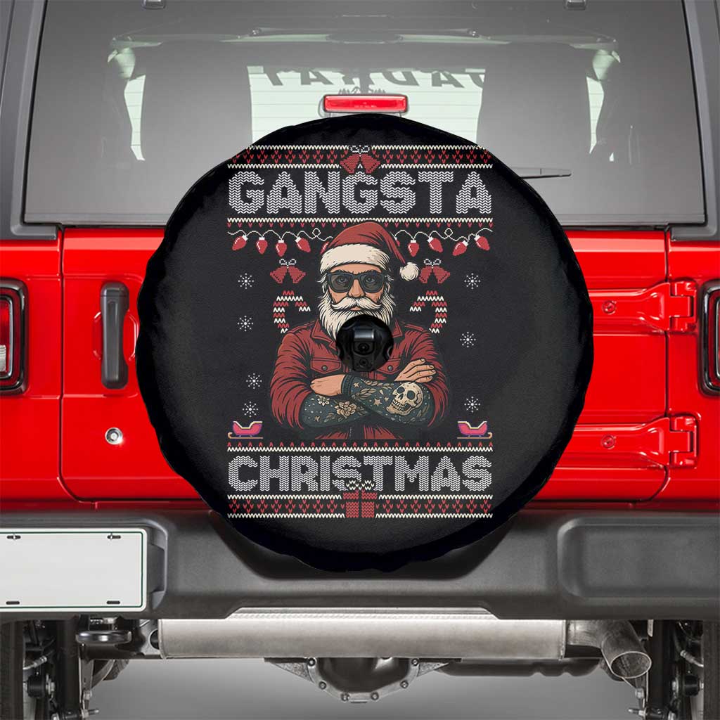 Gangster Santa Claus Hip Hop Rap Christmas Cool Spare Tire Cover TS14 Black Print Your Wear