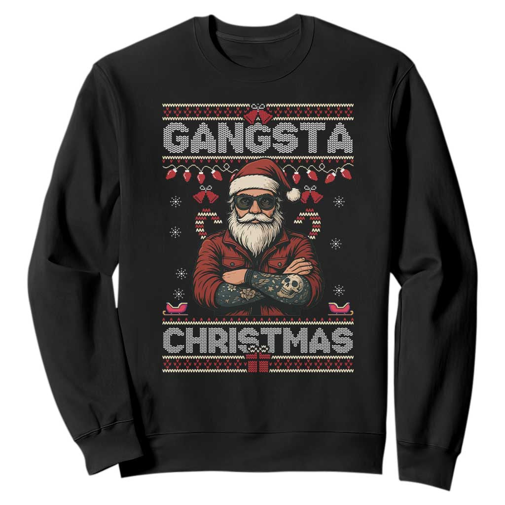 Gangster Santa Claus Hip Hop Rap Christmas Cool Sweatshirt TS14 Black Print Your Wear