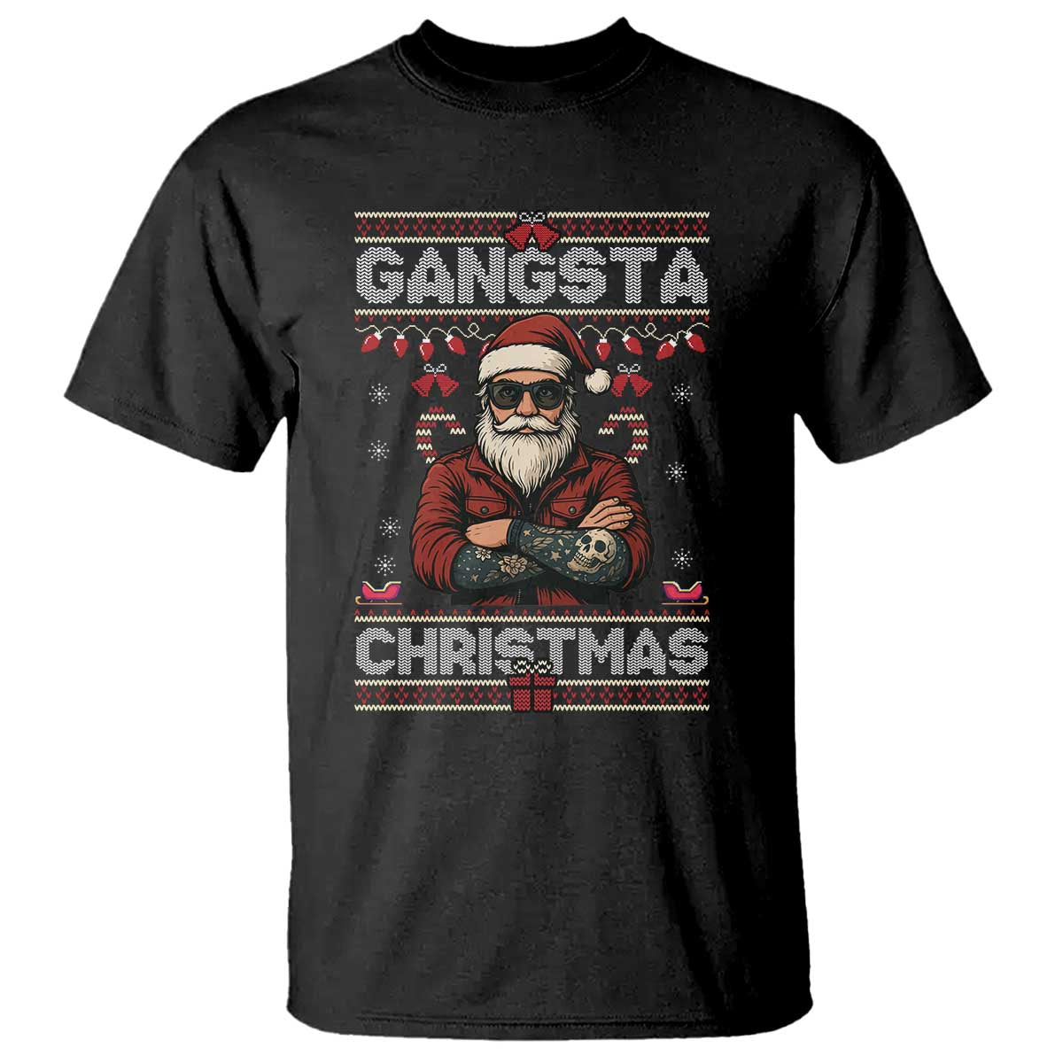 Gangster Santa Claus Hip Hop Rap Christmas Cool T Shirt TS14 Black Print Your Wear