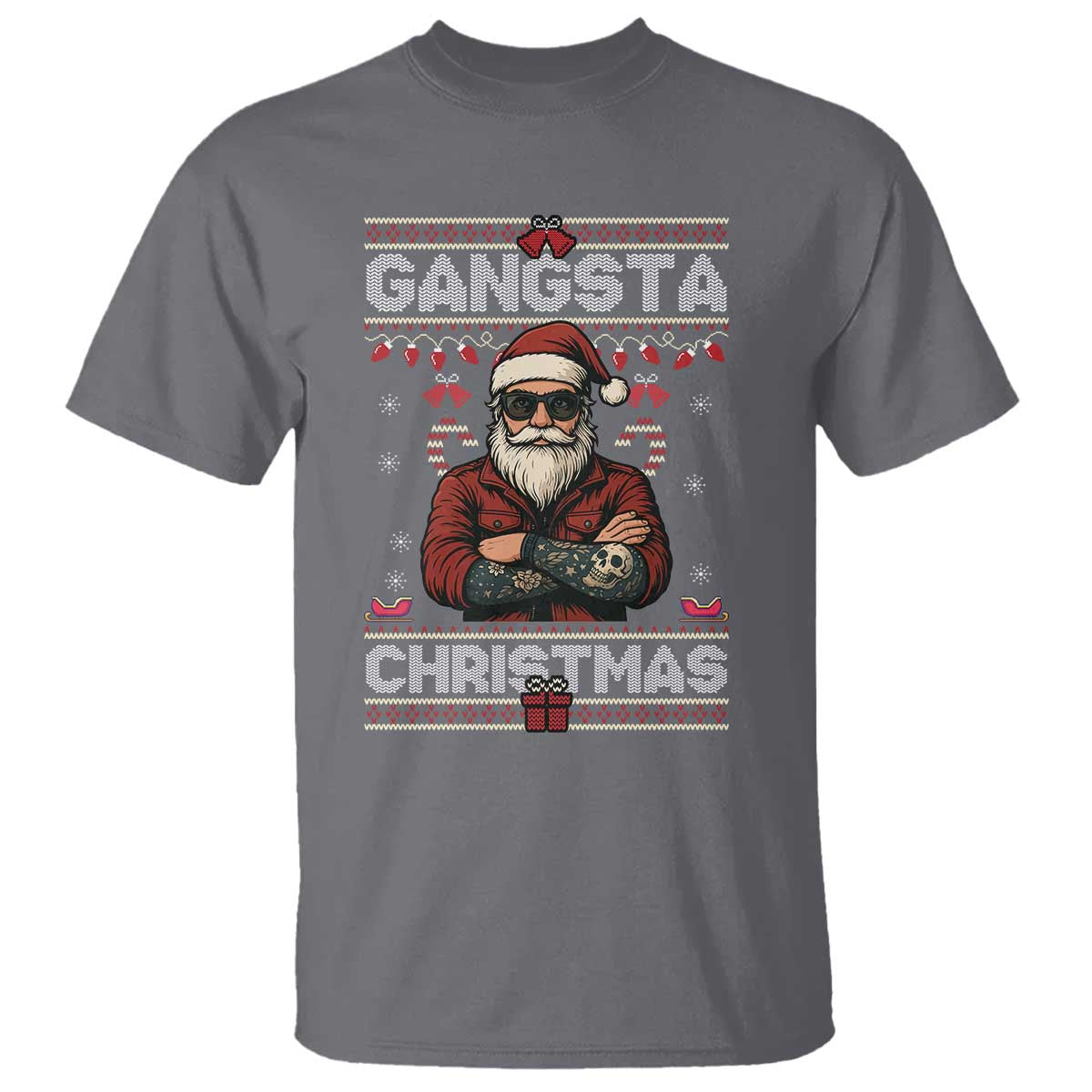 Gangster Santa Claus Hip Hop Rap Christmas Cool T Shirt TS14 Charcoal Print Your Wear