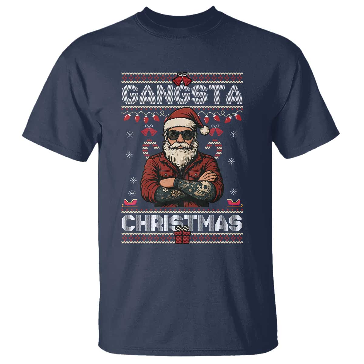 Gangster Santa Claus Hip Hop Rap Christmas Cool T Shirt TS14 Navy Print Your Wear