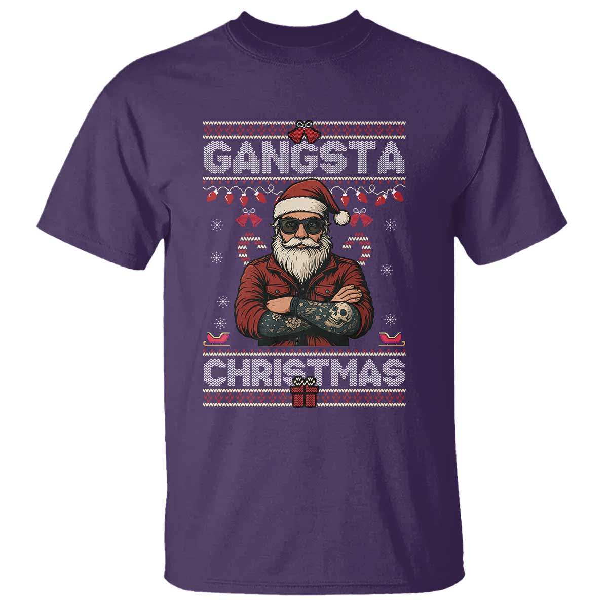 Gangster Santa Claus Hip Hop Rap Christmas Cool T Shirt TS14 Purple Print Your Wear