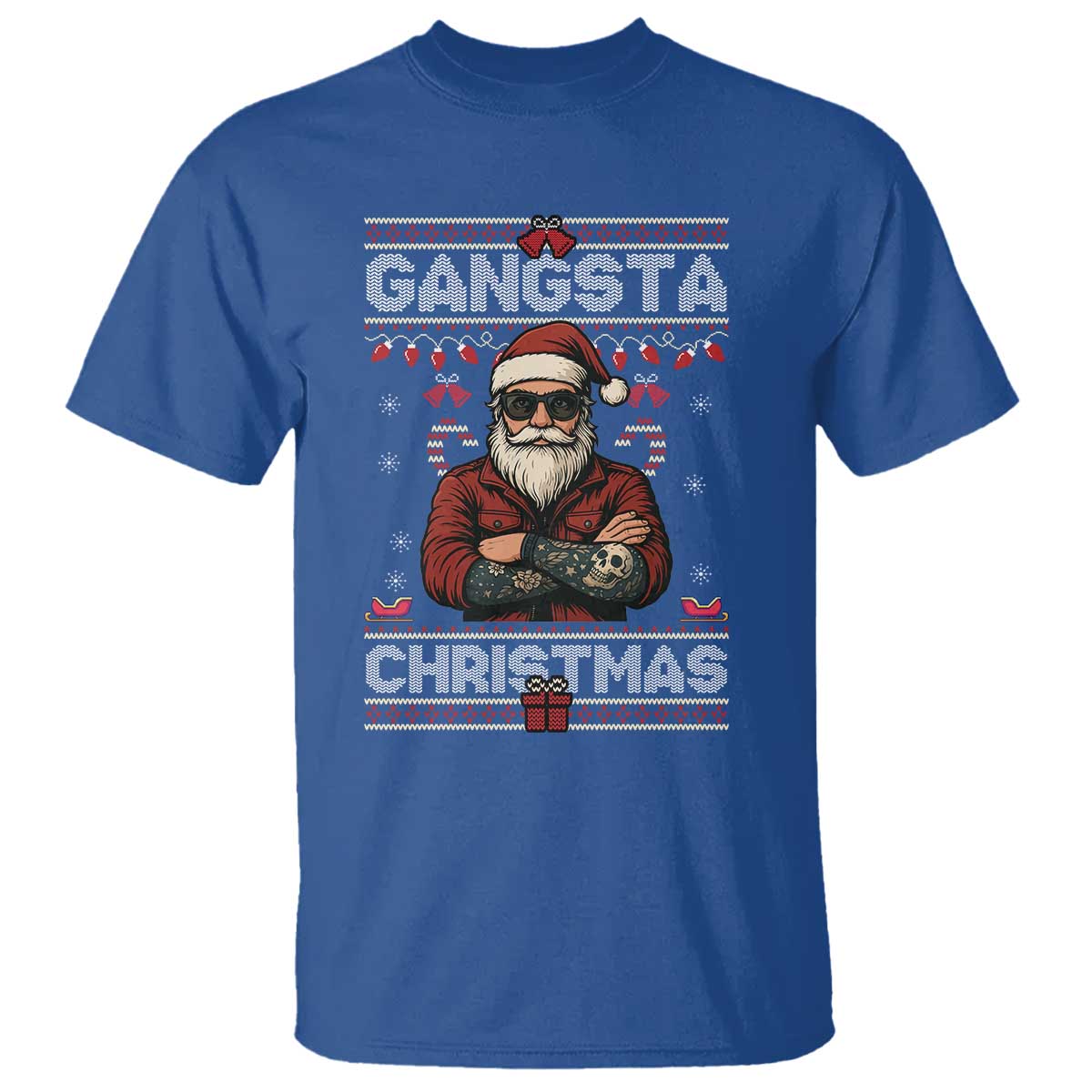Gangster Santa Claus Hip Hop Rap Christmas Cool T Shirt TS14 Royal Blue Print Your Wear