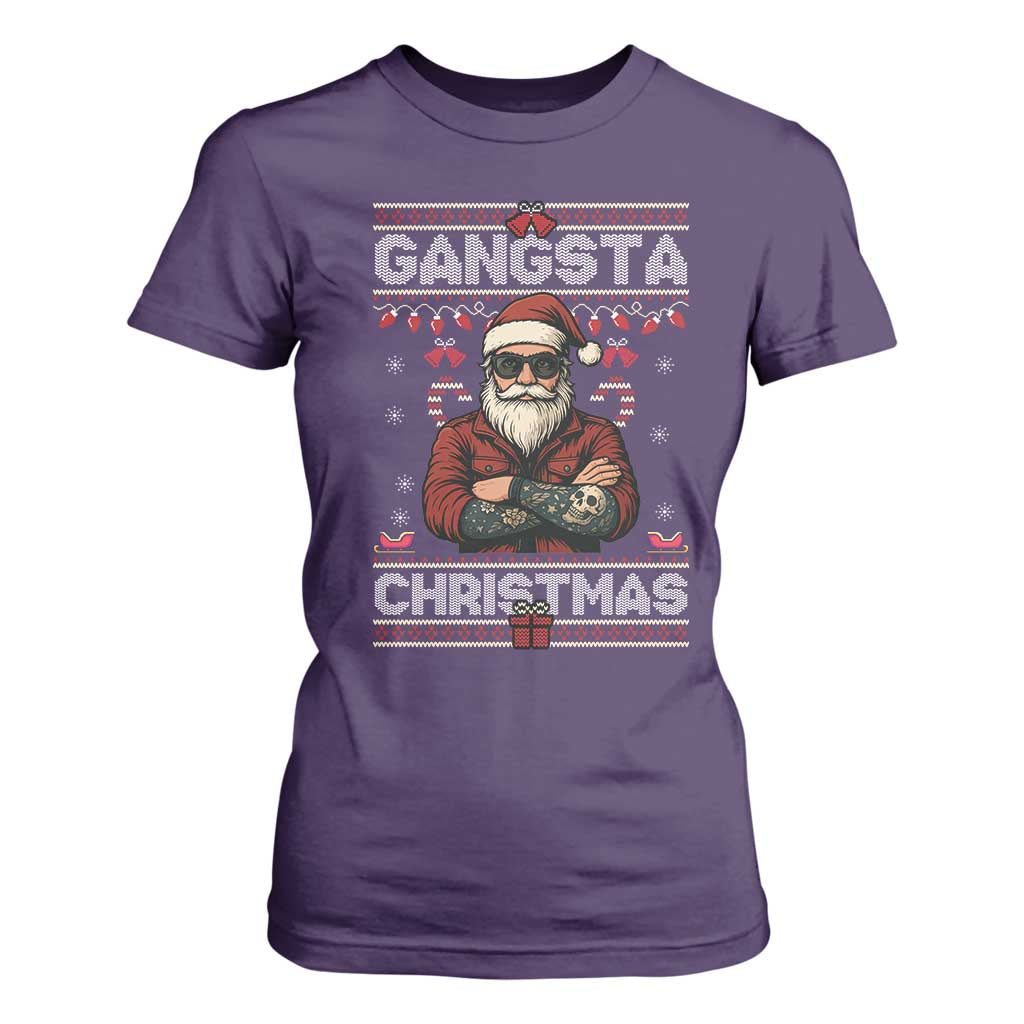 Gangster Santa Claus Hip Hop Rap Christmas Cool T Shirt For Women TS14 Purple Print Your Wear