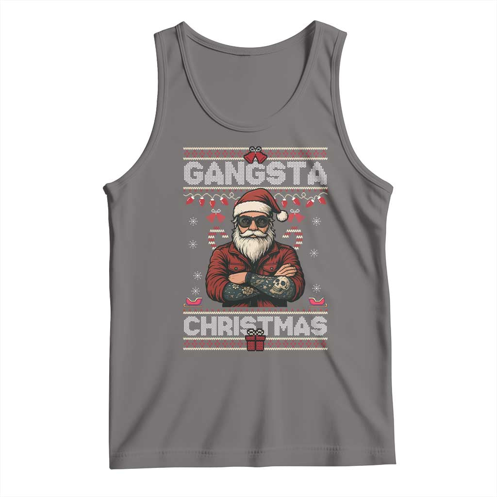 Gangster Santa Claus Hip Hop Rap Christmas Cool Tank Top TS14 Deep Heather Print Your Wear