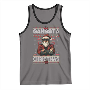Gangster Santa Claus Hip Hop Rap Christmas Cool Tank Top TS14 Deep Heather Black Print Your Wear