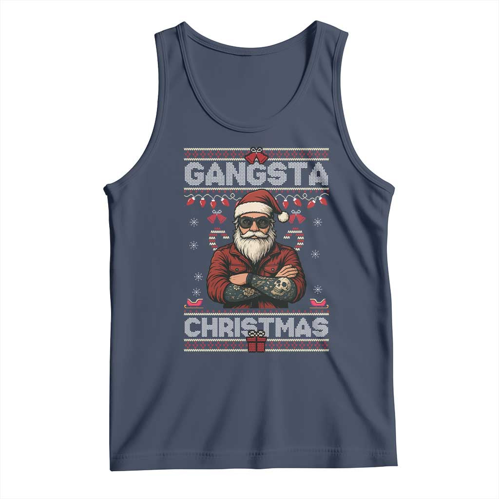 Gangster Santa Claus Hip Hop Rap Christmas Cool Tank Top TS14 Navy Print Your Wear
