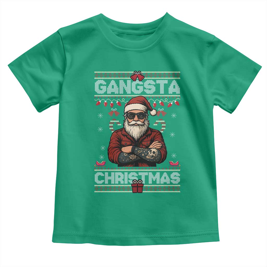 Gangster Santa Claus Hip Hop Rap Christmas Cool Toddler T Shirt TS14 Irish Green Print Your Wear