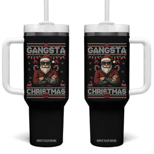 Gangster Santa Claus Hip Hop Rap Christmas Cool Tumbler With Handle TS14 One Size: 40 oz Black Print Your Wear