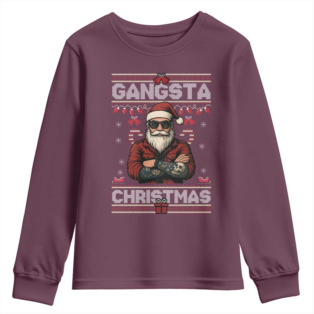 Gangster Santa Claus Hip Hop Rap Christmas Cool Youth Sweatshirt TS14 Maroon Print Your Wear