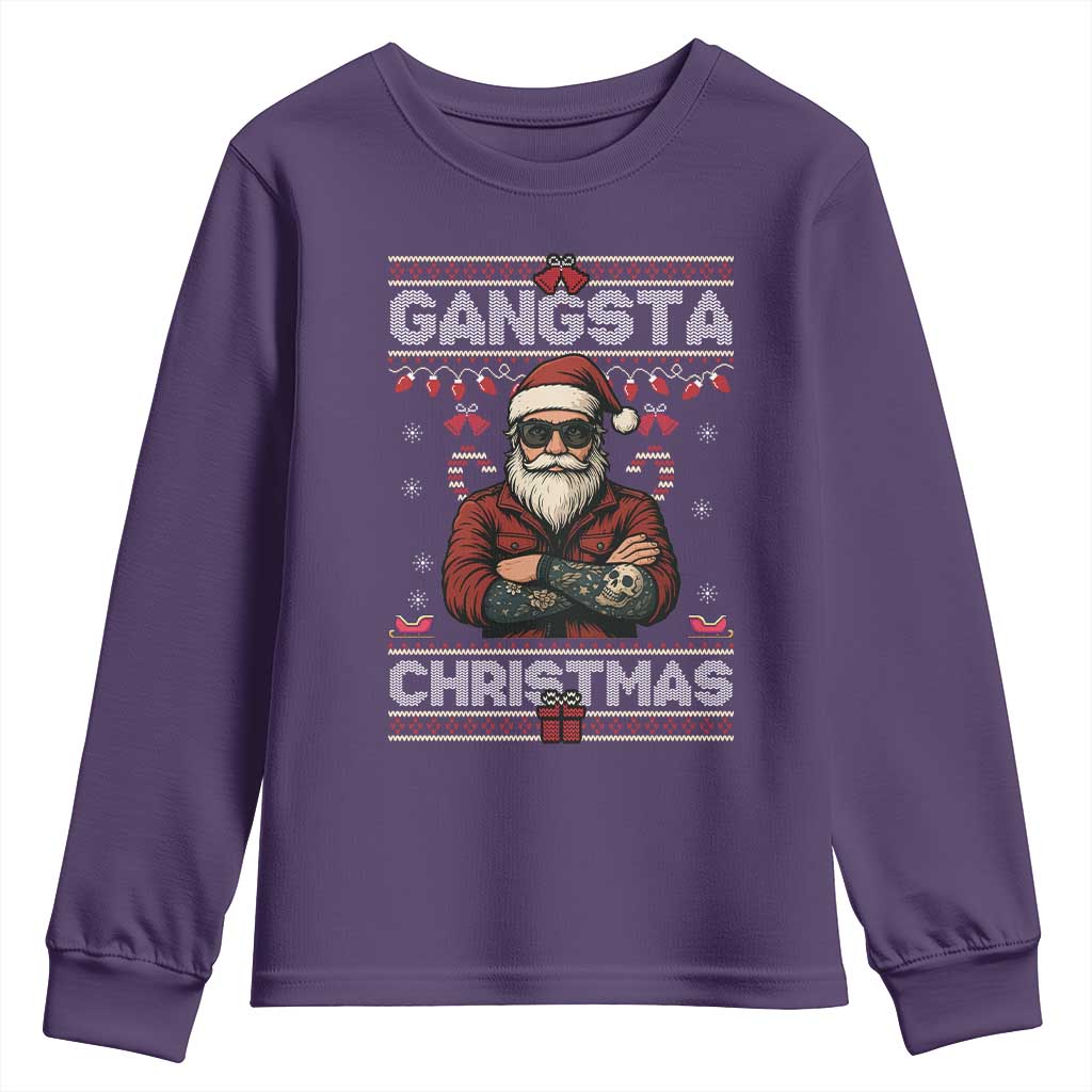 Gangster Santa Claus Hip Hop Rap Christmas Cool Youth Sweatshirt TS14 Purple Print Your Wear