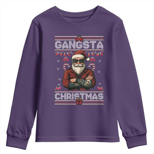 Gangster Santa Claus Hip Hop Rap Christmas Cool Youth Sweatshirt TS14 Purple Print Your Wear