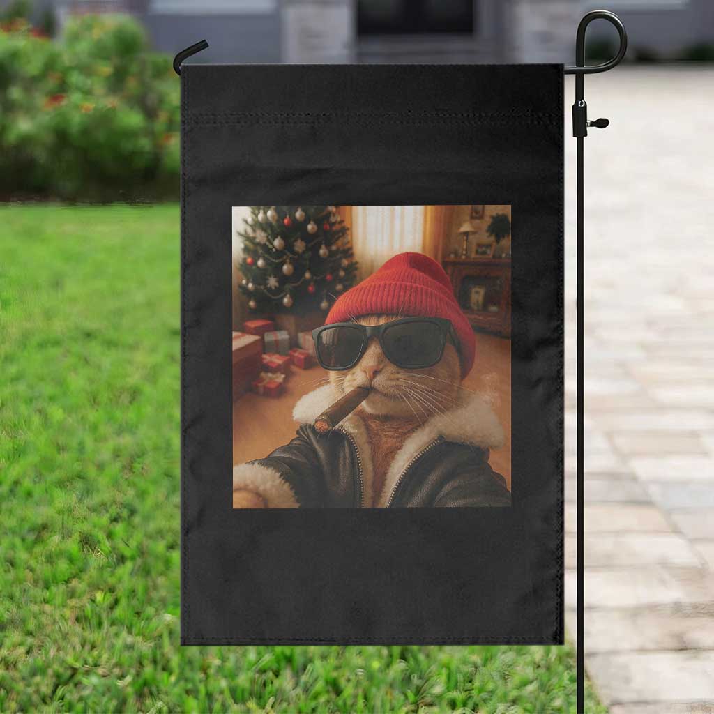 Funny Gangster Cats Christmas Garden Flag Smoking Kitten Meme TS14 Print Your Wear
