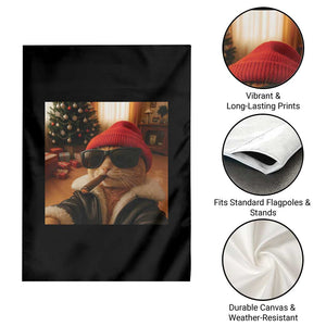 Funny Gangster Cats Christmas Garden Flag Smoking Kitten Meme TS14 Print Your Wear