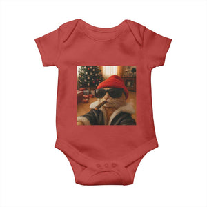 Funny Gangster Cats Christmas Baby Onesie Smoking Kitten Meme - Print Your Wear