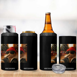 Funny Gangster Cats Christmas 4 in 1 Can Cooler Tumbler Smoking Kitten Meme TS14 Print Your Wear