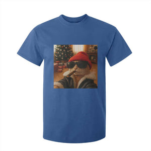 Funny Gangster Cats Christmas T Shirt For Kid Smoking Kitten Meme TS14 Royal Blue Print Your Wear