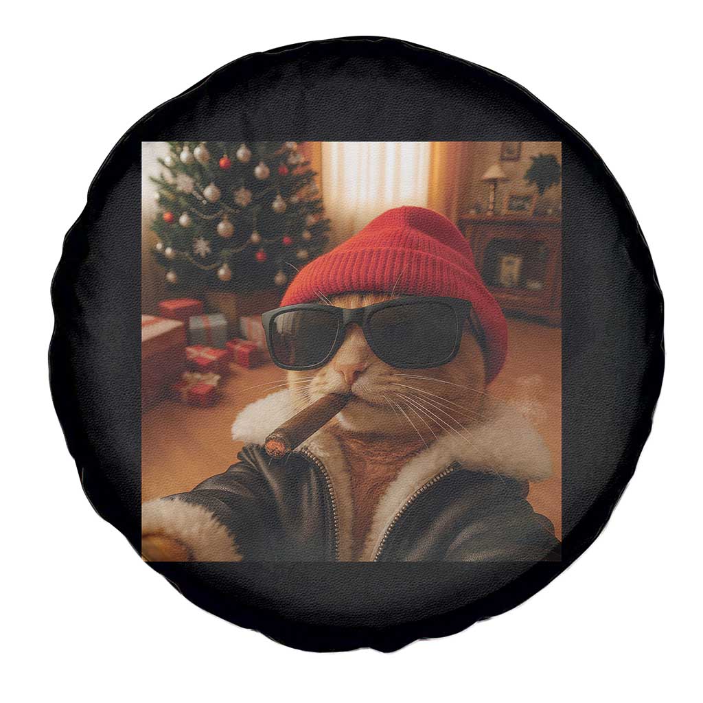 Funny Gangster Cats Christmas Spare Tire Cover Smoking Kitten Meme TS14 Print Your Wear