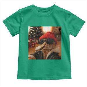 Funny Gangster Cats Christmas Toddler T Shirt Smoking Kitten Meme - Print Your Wear